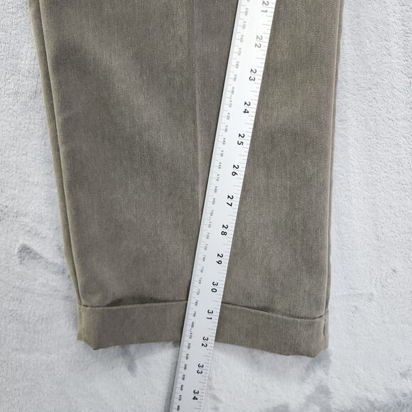 Haggar Black Label Dress Pants Mens 34x32 Brown Pleated Cuffed Office Academia - Picture 9 of 11